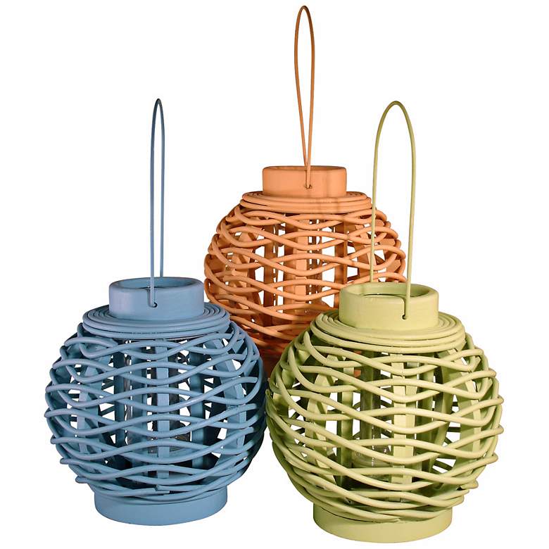 Image 1 Judith Edwards Designs Set of 3 Colored Candle Lanterns
