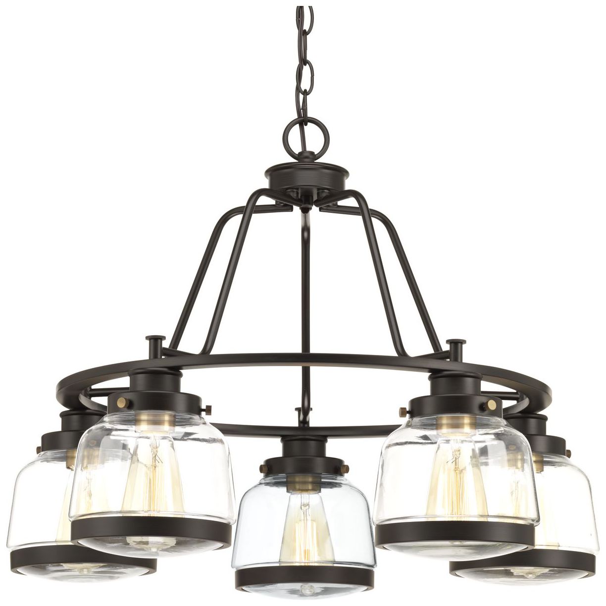 Judson Collection Five-Light Clear Glass Chandelier Light