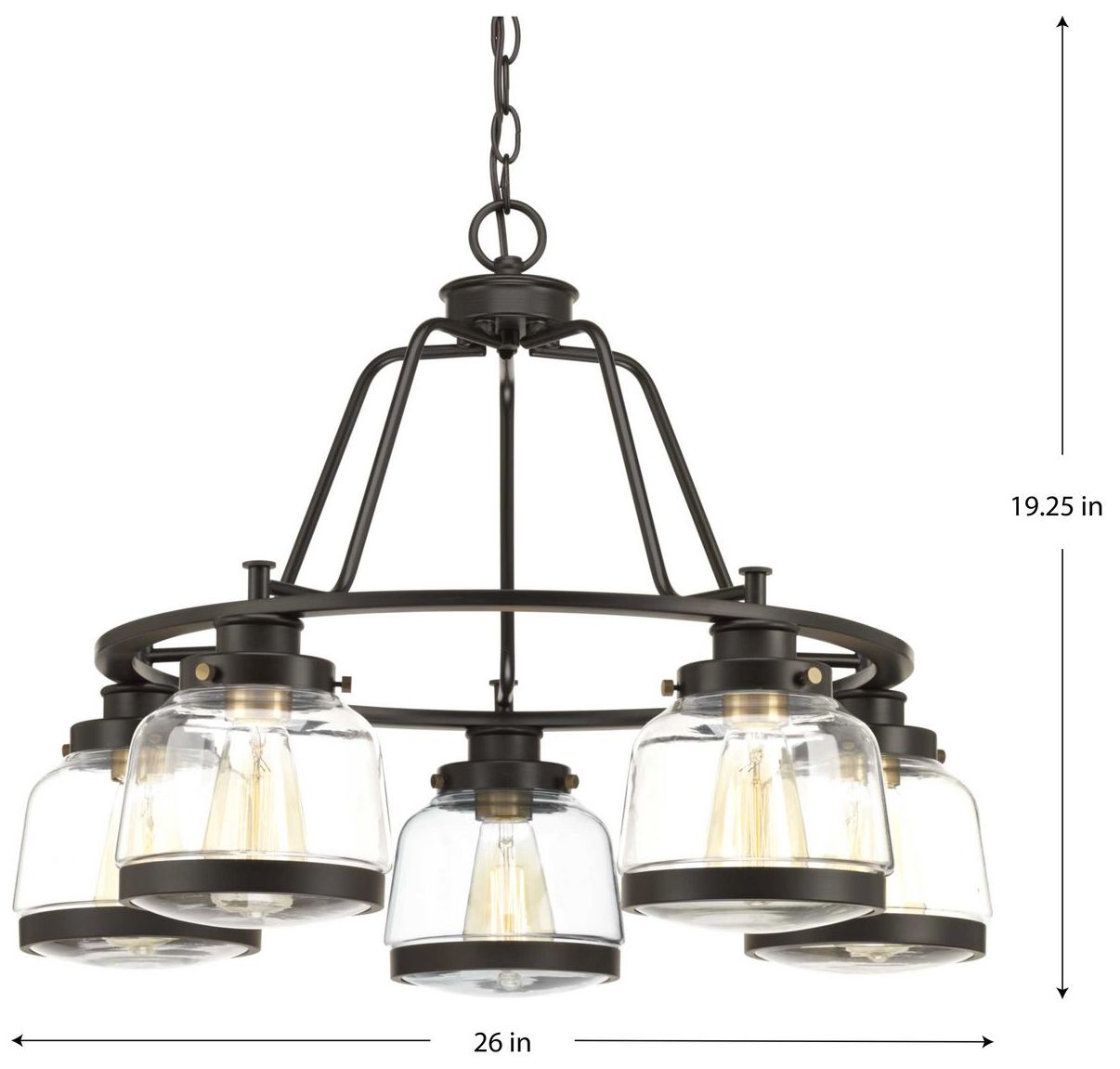 Image 4 Judson Collection Five-Light Clear Glass Chandelier Light more views