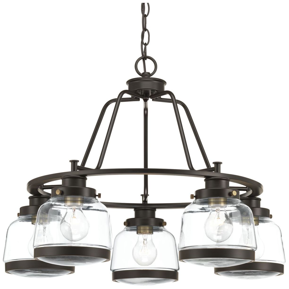 Judson Collection Five-Light Clear Glass Chandelier Light