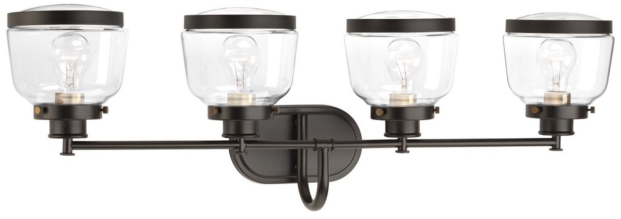 Image 3 Judson Collection Four-Light Clear Glass Farmhouse Bath Vanity Light more views