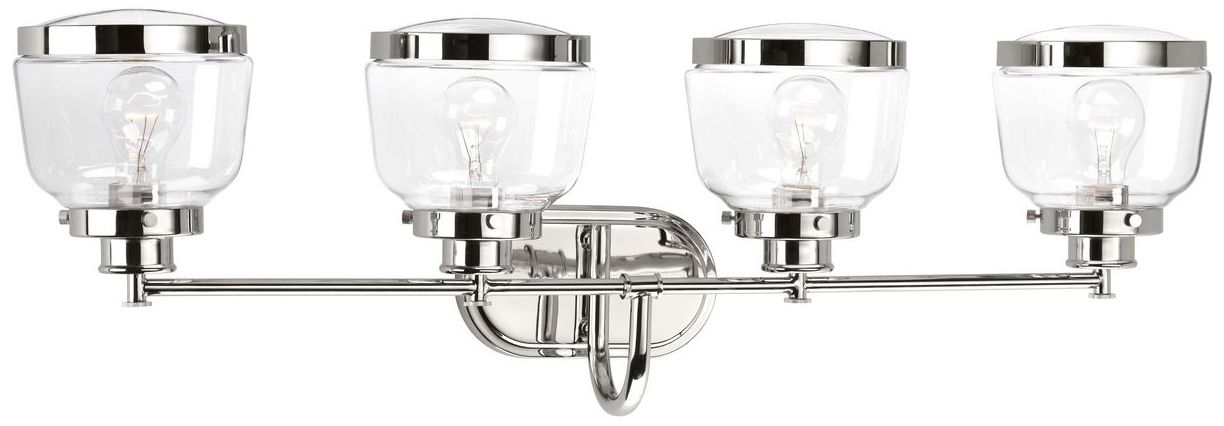 Image 3 Judson Collection Four-Light Clear Glass Farmhouse Bath Vanity Light more views