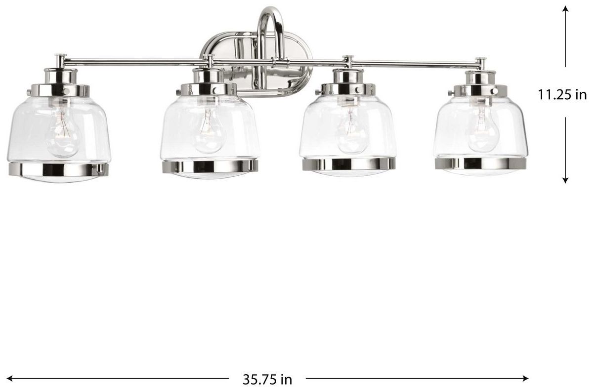 Image 4 Judson Collection Four-Light Clear Glass Farmhouse Bath Vanity Light more views