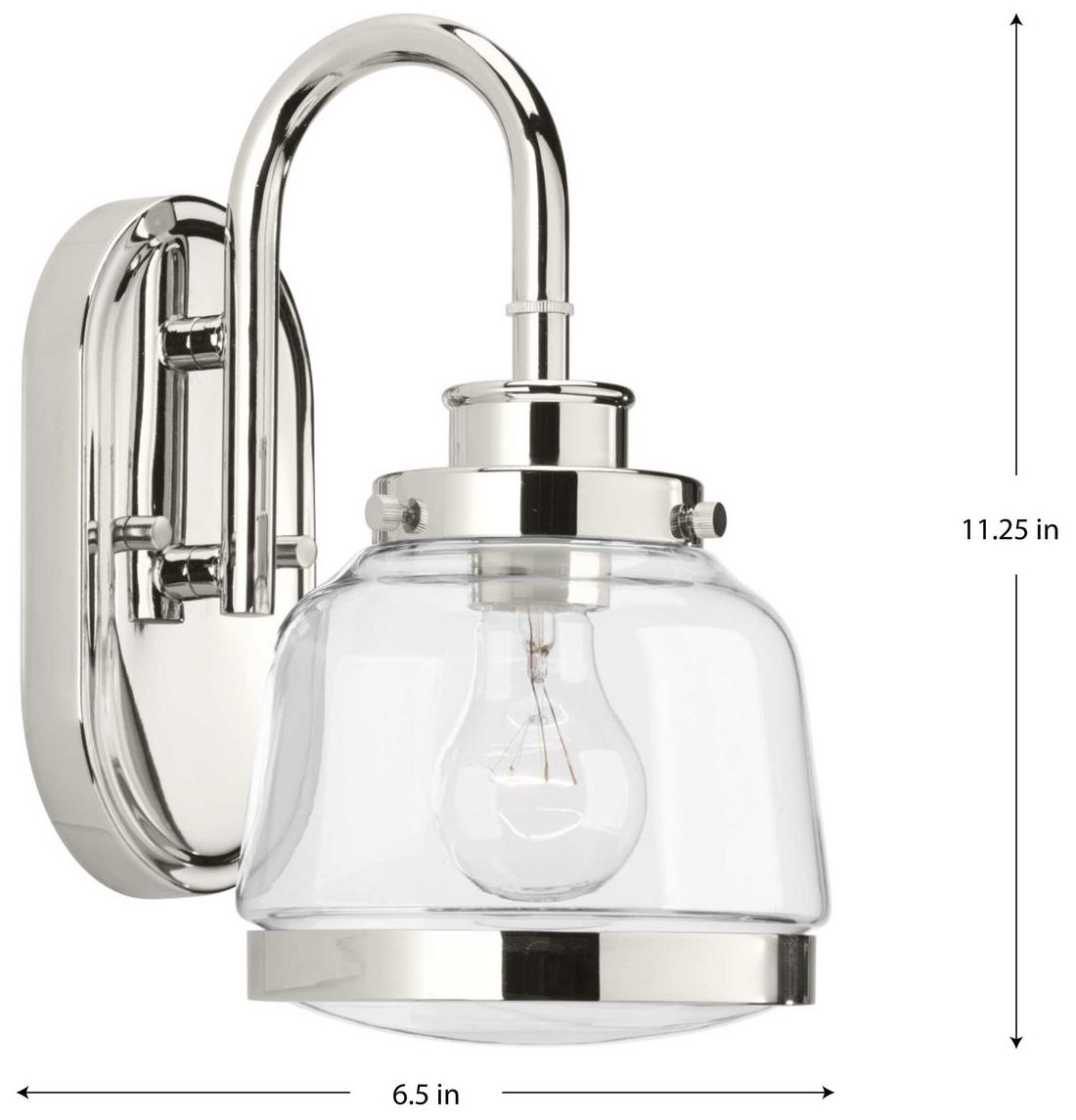 Image 4 Judson Collection One-Light Clear Glass Farmhouse Bath Vanity Light more views