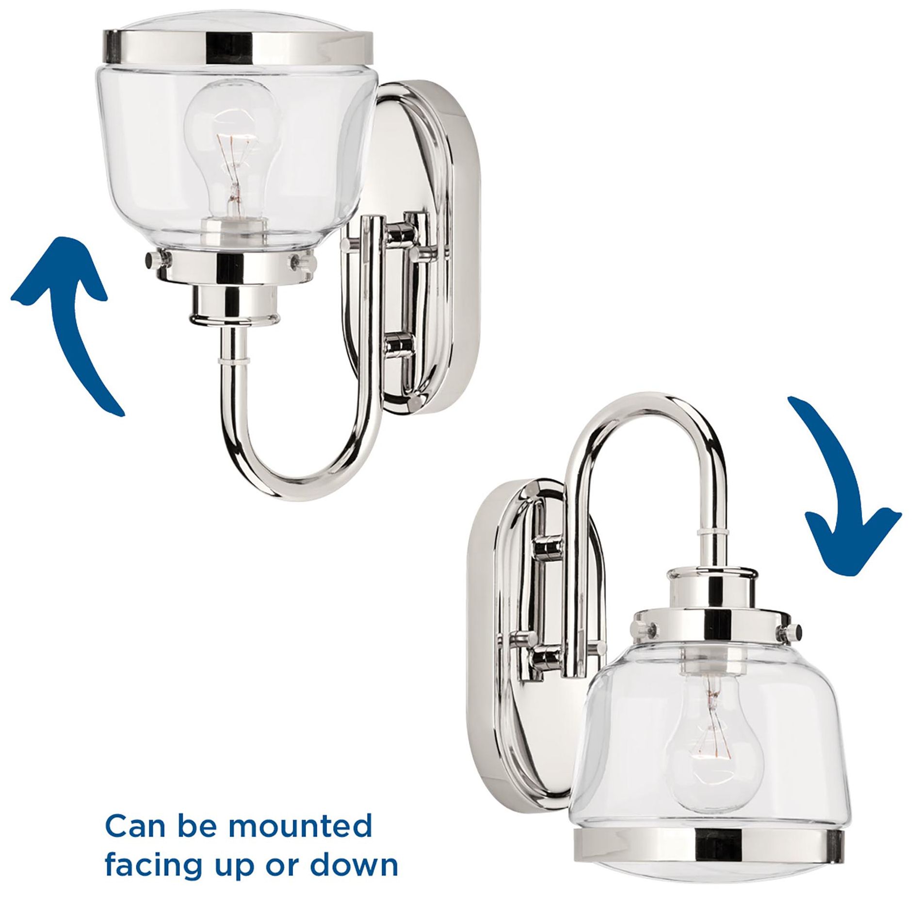 Image 6 Judson Collection One-Light Clear Glass Farmhouse Bath Vanity Light more views