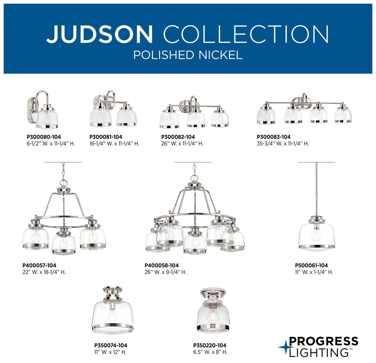 Judson Collection One-Light Clear Glass Pendant Light