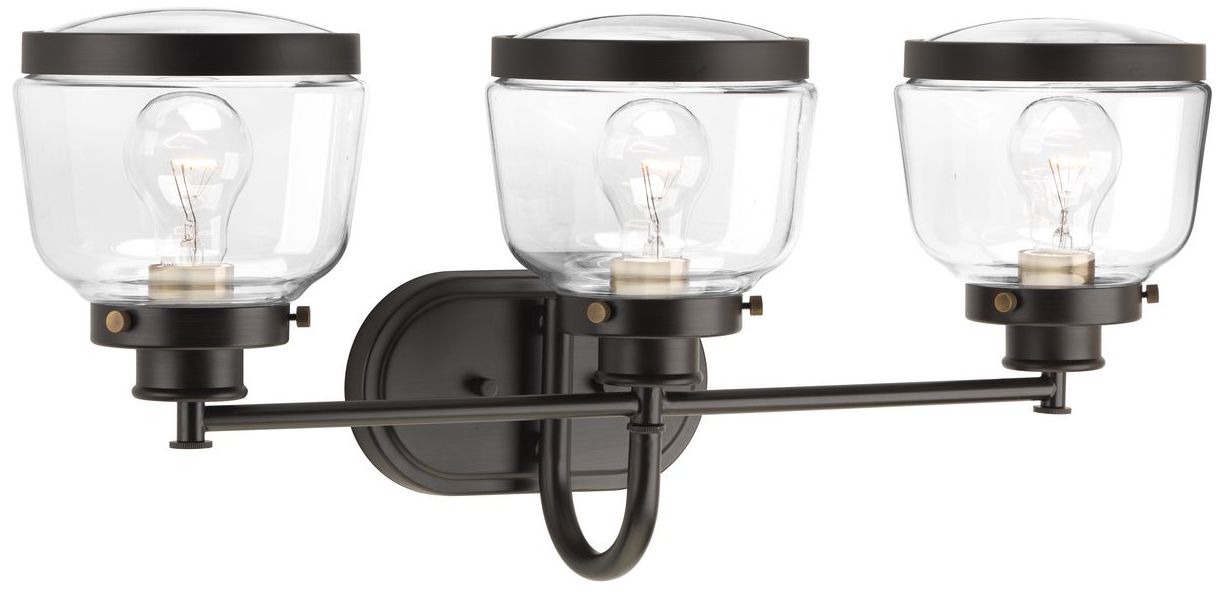 Image 3 Judson Collection Three-Light Clear Glass Farmhouse Bath Vanity Light more views