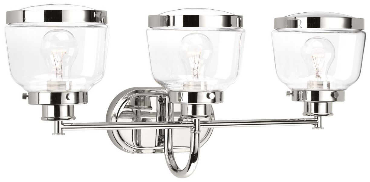 Image 3 Judson Collection Three-Light Clear Glass Farmhouse Bath Vanity Light more views