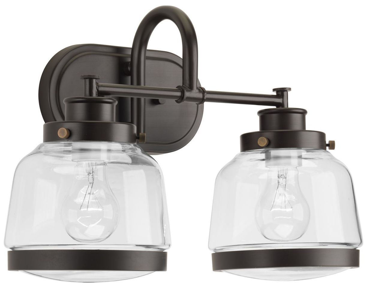 Judson Collection Two-Light Clear Glass Farmhouse Bath Vanity Light