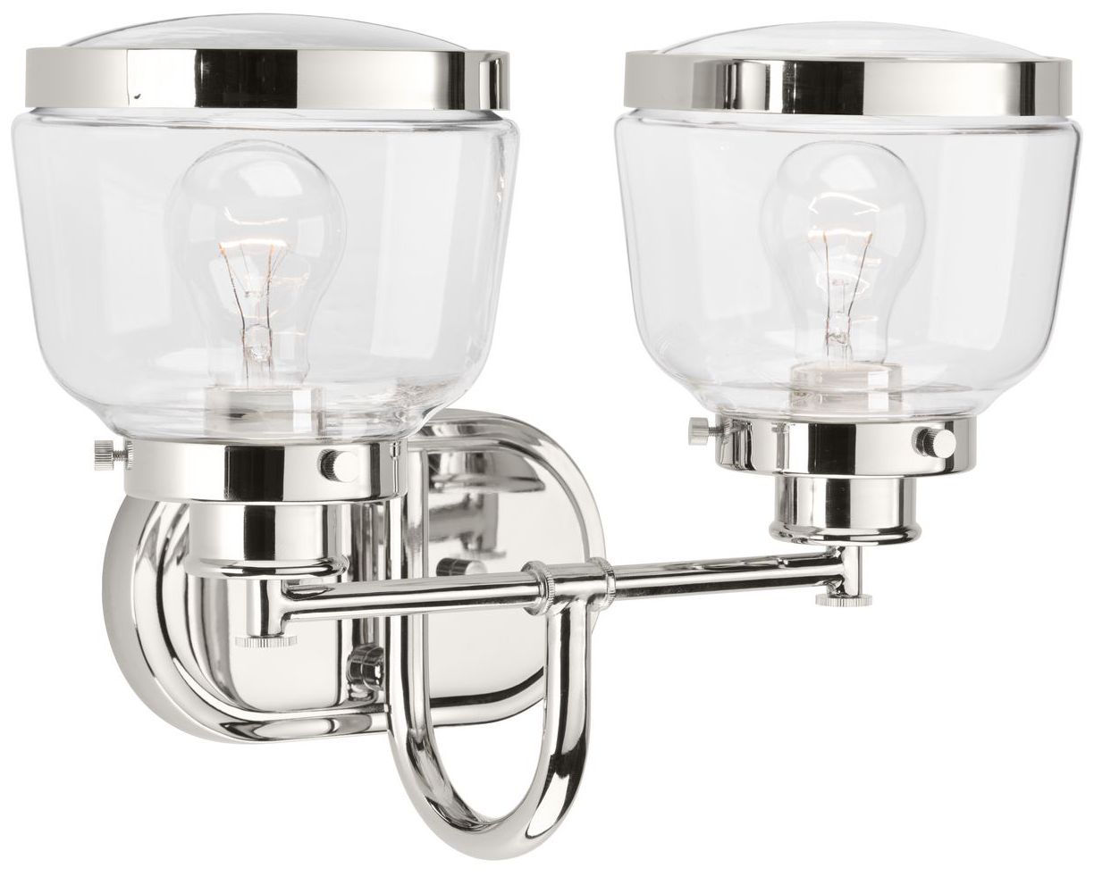 Image 2 Judson Collection Two-Light Clear Glass Farmhouse Bath Vanity Light more views