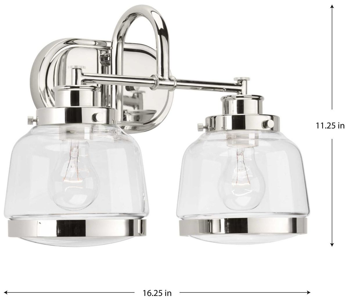Image 4 Judson Collection Two-Light Clear Glass Farmhouse Bath Vanity Light more views