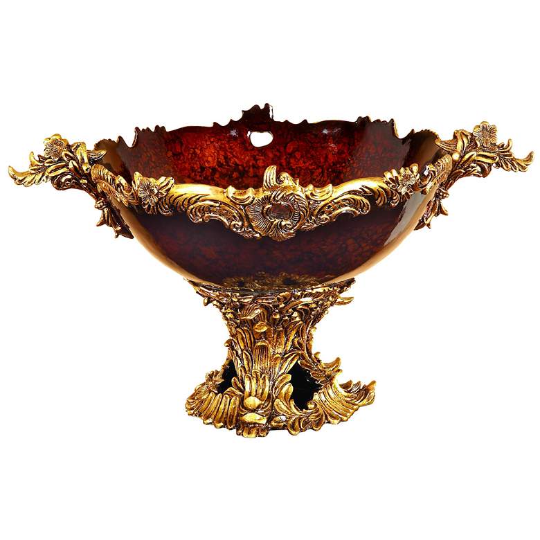 Judsonville Red Gold Large Decorative Italian Bowl
