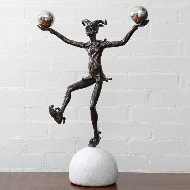 Image 1 Juggling Jester 22 1/2 inch High Bronze Figurative Sculpture