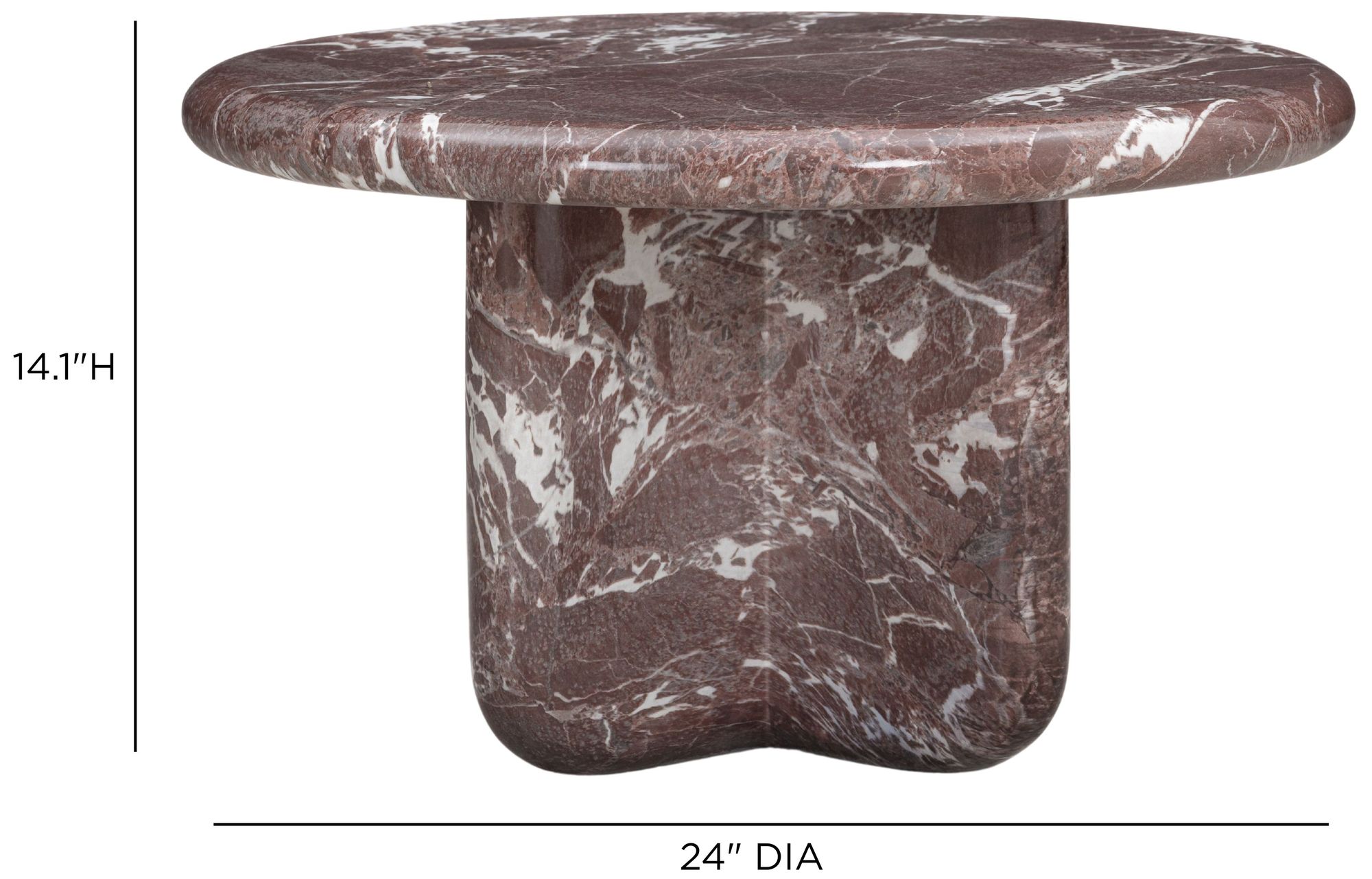 Image 6 Juju Faux Red Lavento Indoor/Outdoor 24" Tall Coffee Table more views