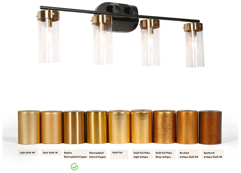 Image 4 Jujueo 29"W Matte Black and Plating Brass 4-Light Bath Light more views