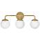 Julep 24" Wide Lacquered Brass 3-Light Vanity Bath Light