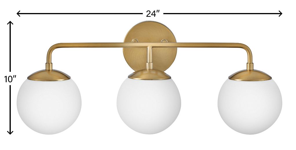Julep 24" Wide Lacquered Brass 3-Light Vanity Bath Light