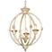 Jules 18 1/2" Wide Antique Ivory 3-Light Orb Chandelier