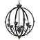 Jules 25 1/2" Wide Antique Black 6-Light Orb Chandelier