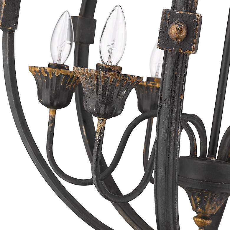 Image 6 Jules 25 1/2" Wide Antique Black Iron 6-Light Chandelier more views