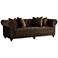 Jules 90"W Chocolate Brown Velvet Tufted Chesterfield Sofa