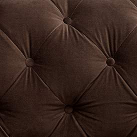 Image4 of Jules 90"W Chocolate Brown Velvet Tufted Chesterfield Sofa more views
