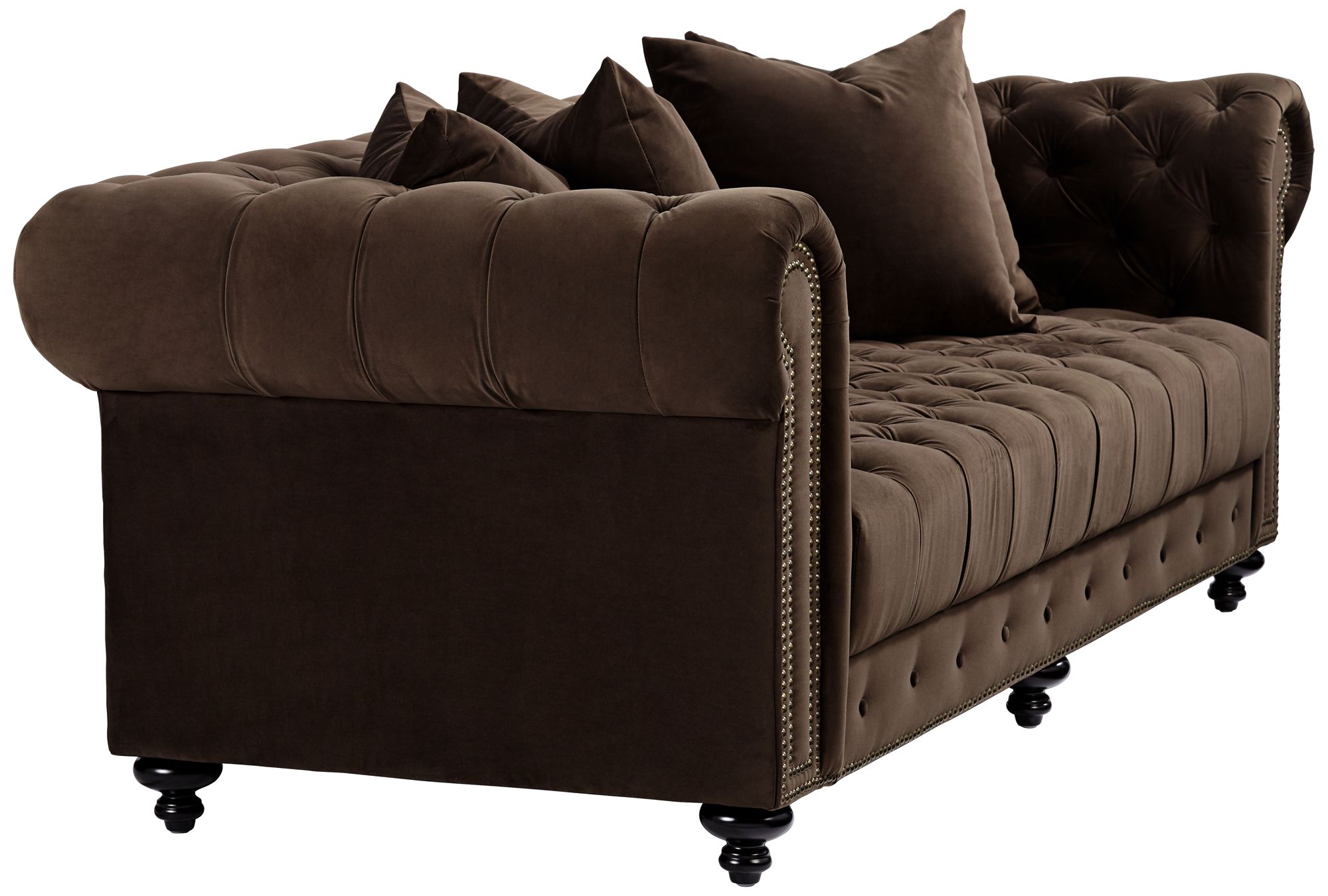 Chocolate Brown Crushed Velvet Sofa Baci Living Room