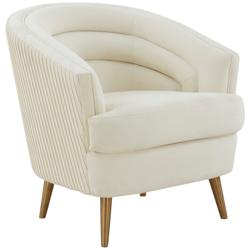 Jules Cream Velvet Tufted Accent Chair