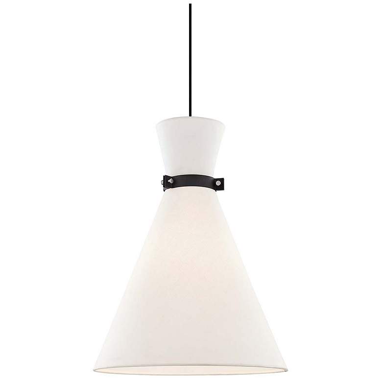 Image 1 Julia 1 Light Large Pendant Polished Nickel/Black