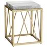 Julia 15 1/2" Wide Gold and Marble Accent Table