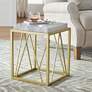Julia 15 1/2" Wide Gold and Marble Accent Table