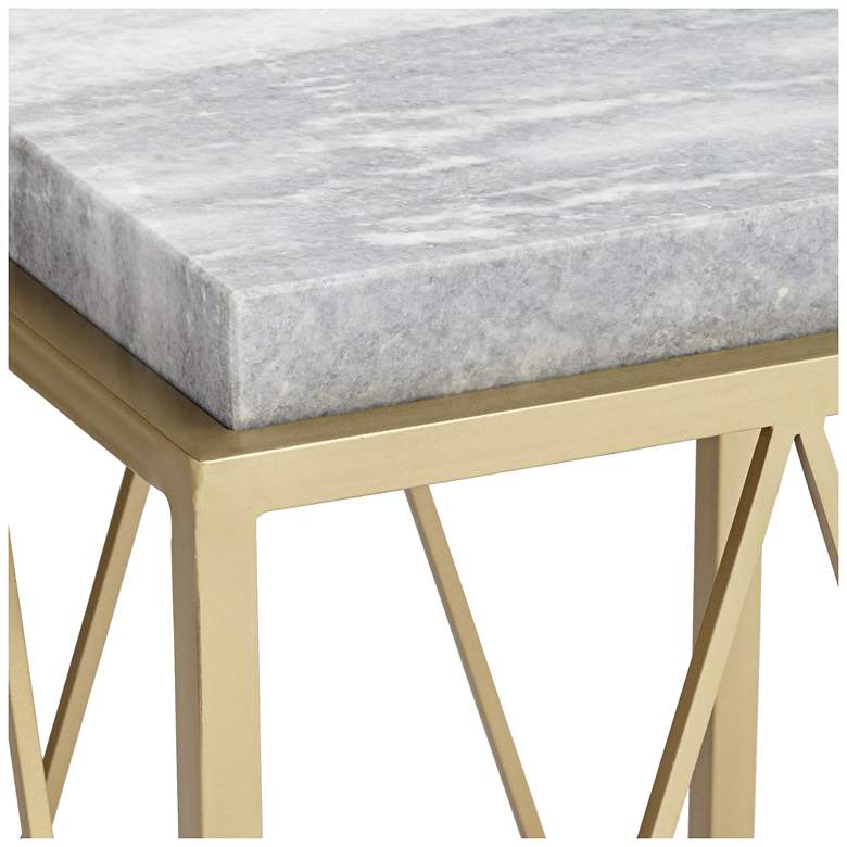 Image 3 Julia 15 1/2" Wide Gold and Marble Accent Table more views