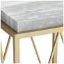 Julia 15 1/2" Wide Gold and Marble Accent Table