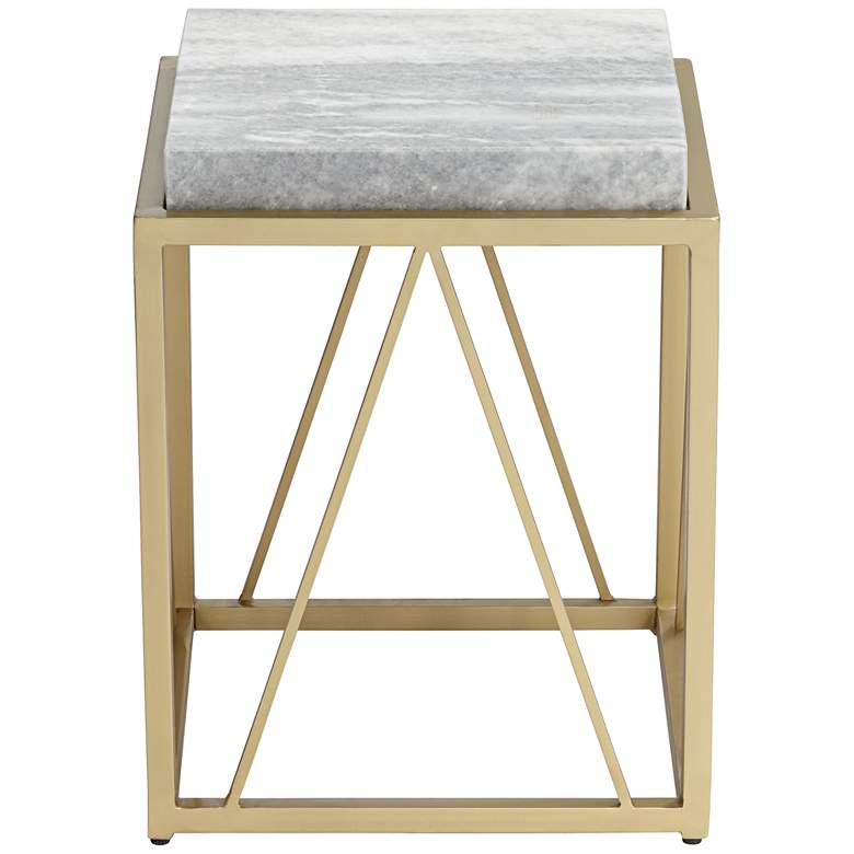 Image 7 Julia 15 1/2 inch Wide Gold and Marble Accent Table more views