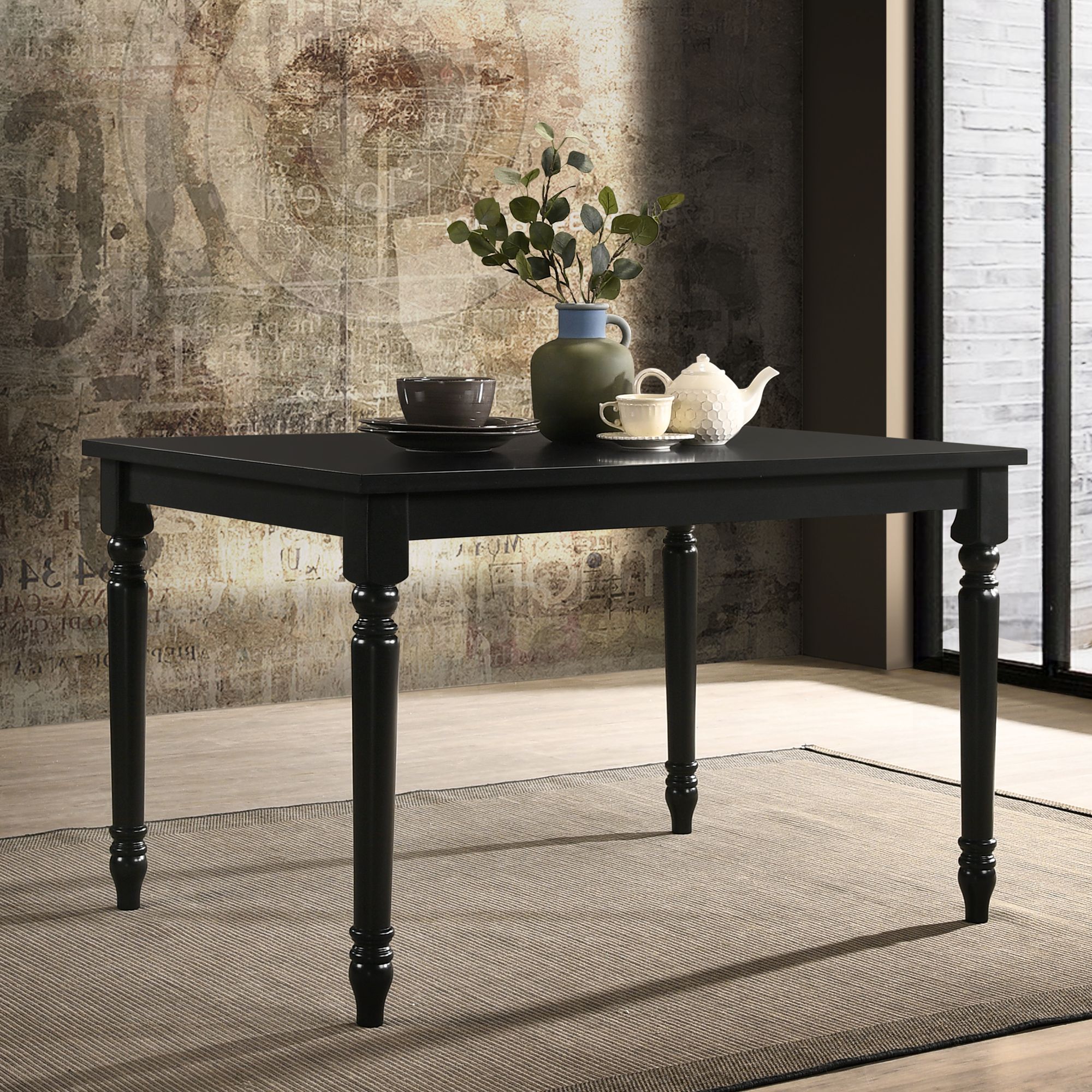 Julia 47 1/2" Wide Black Wood Rectangular Dining Table - #602D8 | Lamps ...