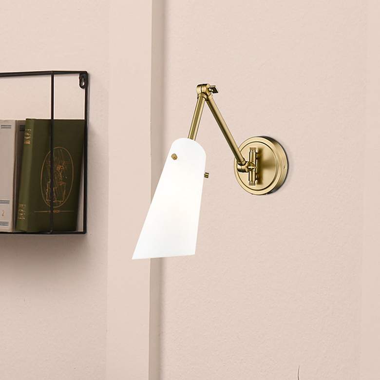 Image 1 Julia 5 1/4" High Modern Gold Adjustable Wall Sconce