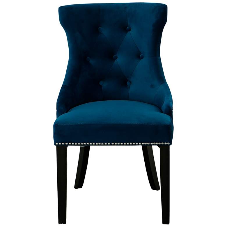 Image 4 Julia Blue Velvet Fabric Tufted Dining Chair more views