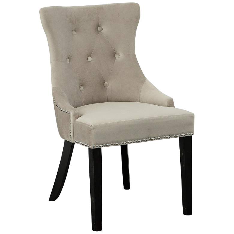 Image 2 Julia Gray Velvet Fabric Tufted Dining Chair