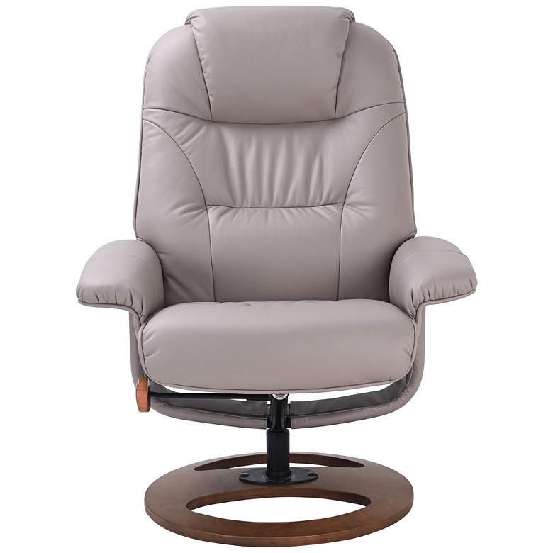 Image 3 Julia Mushroom Fabric Swivel Recliner with Ottoman more views