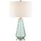 Julia Seafoam Green Glass Table Lamp with Table Top Dimmer