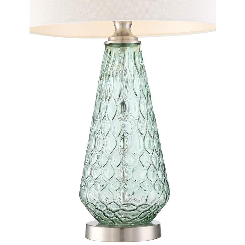Julia Seafoam Green Glass Table Lamp with Table Top Dimmer more views