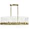 Julian 12-Light 40 Inch Oval Aged Brass Linear Glass Chandelier