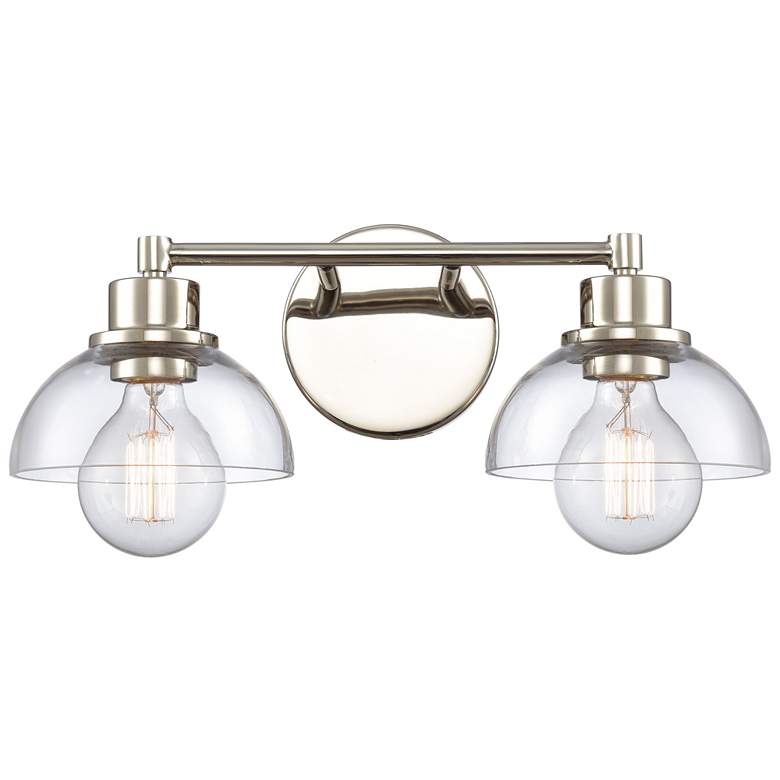 Image 1 Julian 16 inch Wide 2-Light Vanity Light - Polished Nickel