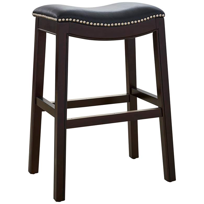 Image 1 Julian 25 1/2" Black Faux Leather Counter Stool