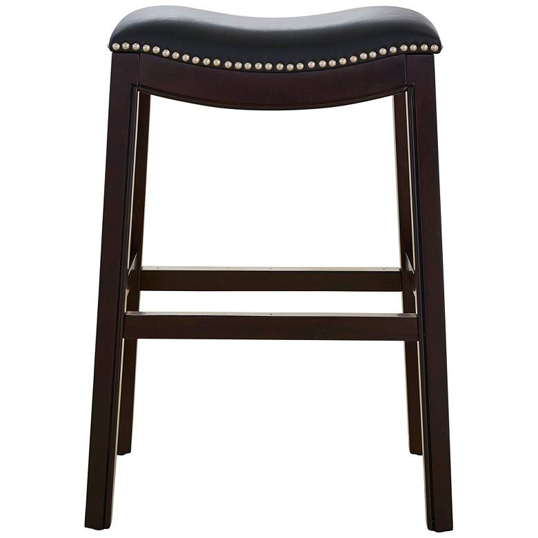 Image 3 Julian 25 1/2" Black Faux Leather Counter Stool more views