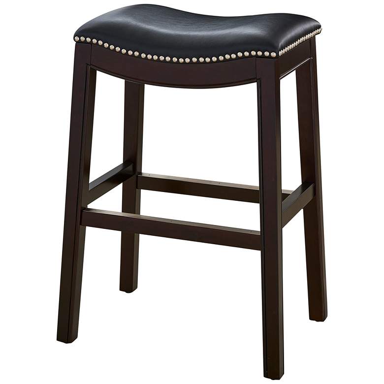 Image 5 Julian 25 1/2" Black Faux Leather Counter Stool more views