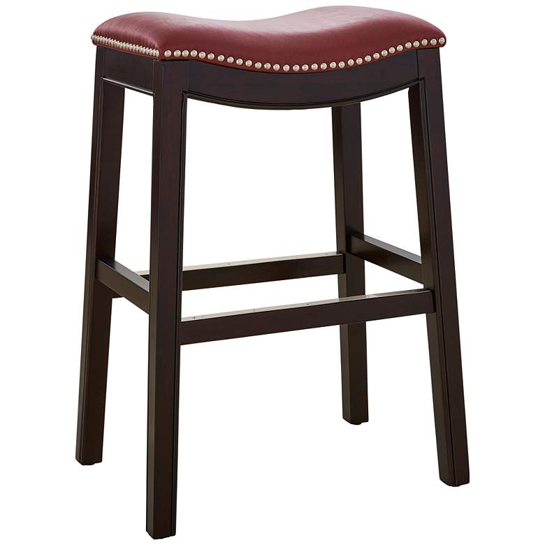 Image 1 Julian 25 1/2" Red Faux Leather Counter Stool