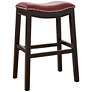 Julian 25 1/2" Red Faux Leather Counter Stool