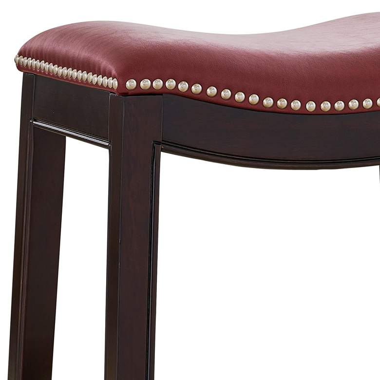 Image 2 Julian 25 1/2" Red Faux Leather Counter Stool more views
