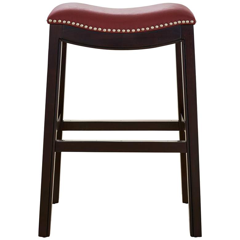 Image 3 Julian 25 1/2" Red Faux Leather Counter Stool more views